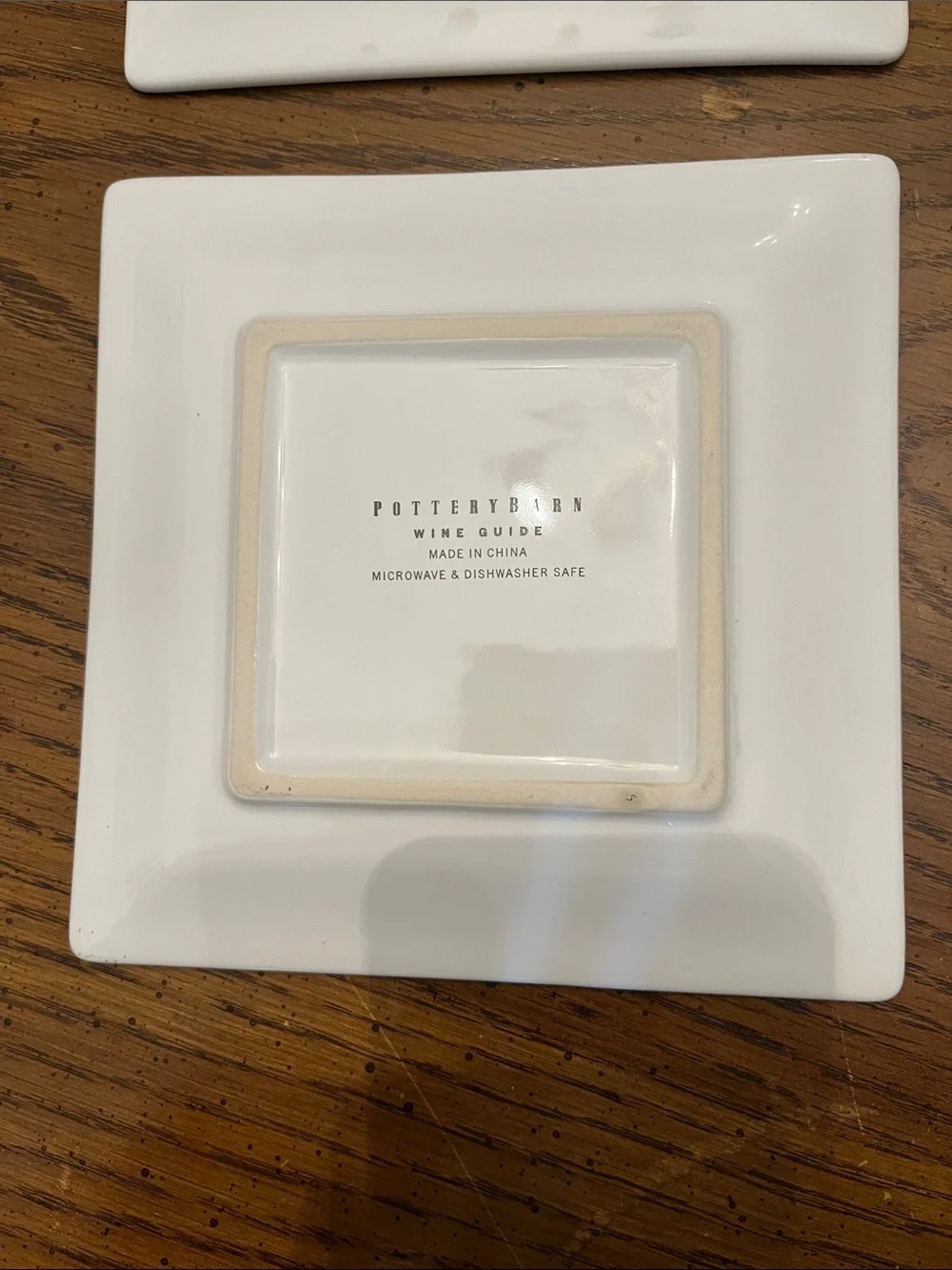 Pottery Barn Wine Glass Square Appetizer Plates Set